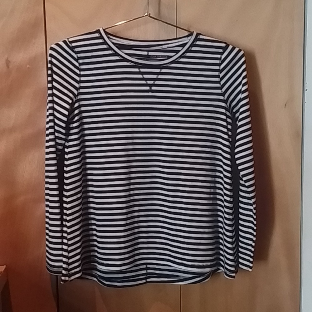Girl's black & white striped long sleeve shirt from Cat&Jack size L (10-12).
